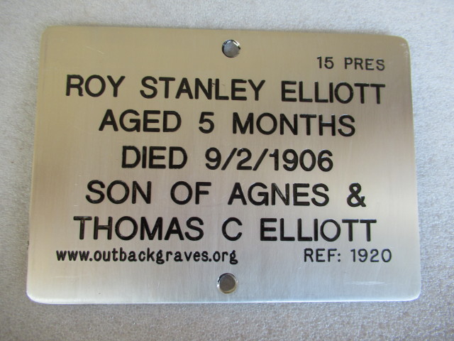 This is a photograph of plaque number 1920 for ROY STANLEY ELLIOTT at KOOKYNIE