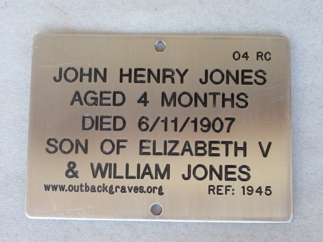 This is a photograph of plaque number 1945 for JOHN HENRY JONES at KOOKYNIE