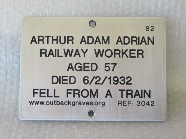 This is a photograph of plaque number 3042 for ARTHUR ADAM ADRIAN atWILUNA