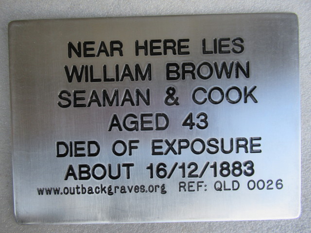 This is a photograph of plaque number QLD 0026 for WILLIAM BROWN at LANGLO CROSSING